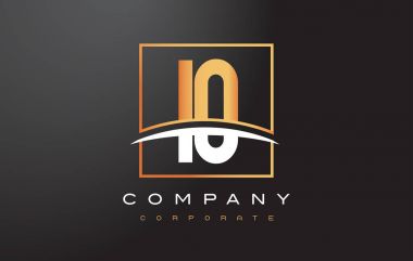 G/ç Ben O altın harf Logo tasarımı ile altın Meydanı ve Swoosh.