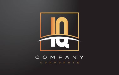 IQ Ben Q altın harf Logo tasarımı ile altın Meydanı ve Swoosh.