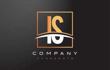 S altın harf Logo tasarımı altın kare olduğunu ve Swoosh.