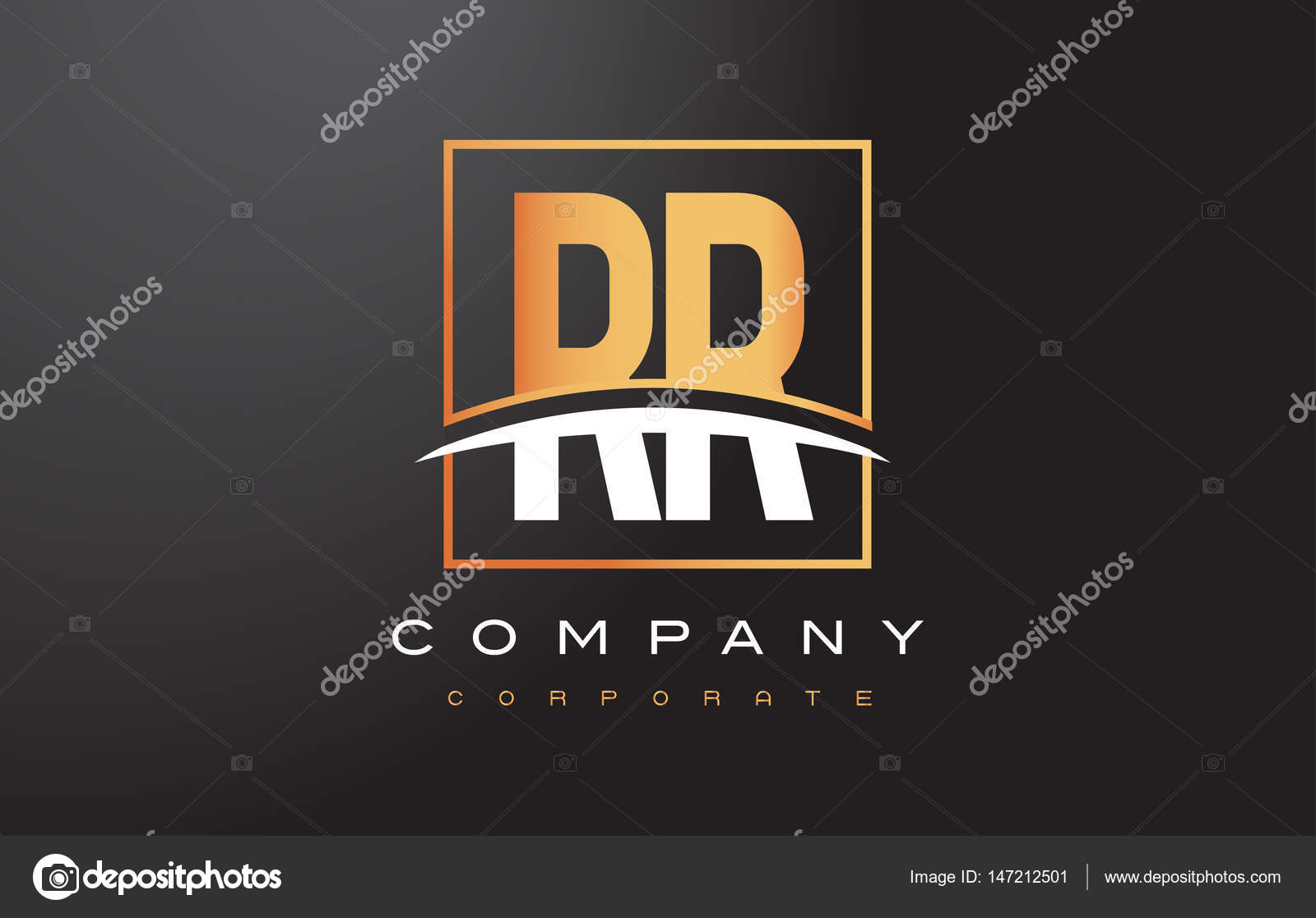 RR Initial Logo Company Name Colored Gold And Silver Swoosh Design,  Isolated On White Background. Vector Logo For Business And Company  Identity. Royalty Free SVG, Cliparts, Vectors, and Stock Illustration.  Image 165100677.