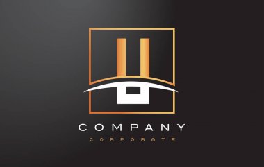 Li L ben altın harf Logo tasarımı ile altın Meydanı ve Swoosh.