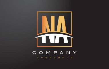 Bir altın harf Logo tasarımı Na N altın kare ve Swoosh.
