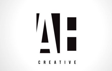 AE bir D Beyaz harf Logo tasarımı siyah kare ile.