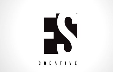 FS F S Beyaz harf Logo tasarımı siyah kare ile.