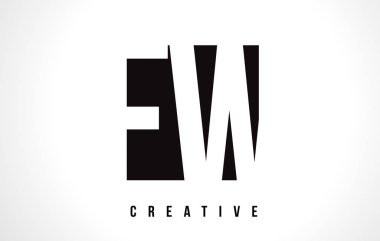 Siyah kare ile FW F W Beyaz harf Logo Tasarım.