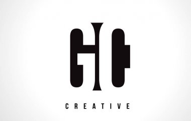 GC G C Beyaz harf Logo tasarımı siyah kare ile.