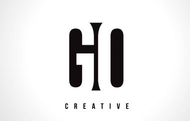 G O beyaz harf Logo tasarımı siyah kare ile gitmek.