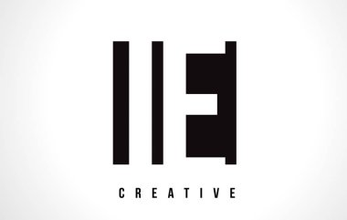 Yani ben E beyaz siyah kare ile mektup Logo Tasarım.