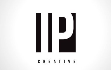 IP Ben P harfi beyaz Logo tasarımı siyah kare ile.