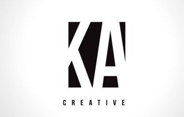 Ka K A Beyaz harf Logo tasarımı siyah kare ile.