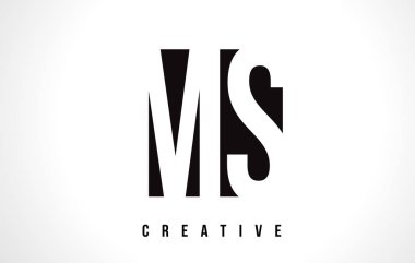 MS M S Beyaz harf Logo tasarımı siyah kare ile.