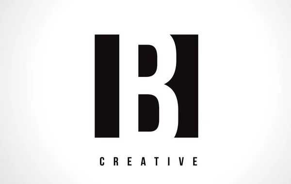 B Desain Logo Huruf Putih dengan Alun-alun Hitam . - Stok Vektor