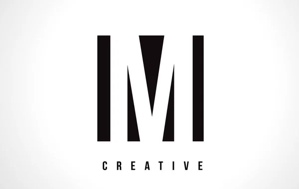 M Diseño de logotipo de letra blanca con cuadrado negro . — Vector de stock