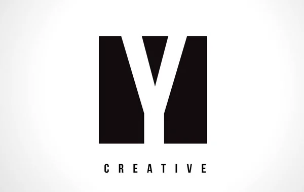 Y White list Logo Design z czarny kwadrat. — Wektor stockowy