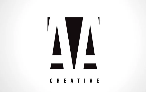 AA en vit brev Logotypdesign med svart fyrkant. — Stock vektor
