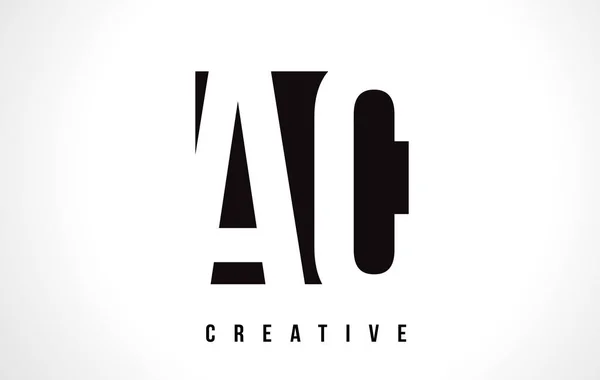 AC A C White Letter Logo Design avec carré noir . — Image vectorielle