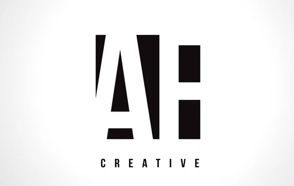 AF A F White Letter Logo Design con quadrato nero . — Vettoriale Stock