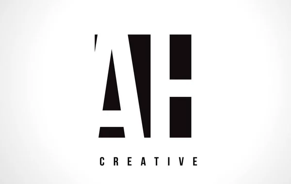 AH een H-witte Letter Logo ontwerp met Black Square. — Stockvector