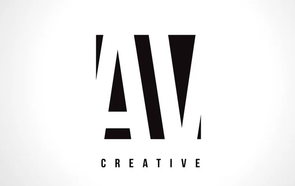 AV A V Carta Branca Logo Design com Black Square . —  Vetores de Stock