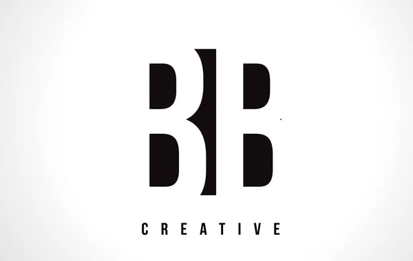 BB B B letra branca Logo Design com Black Square . — Vetor de Stock