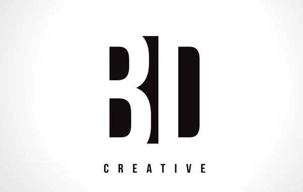 Diseño de logotipo de letra blanca BD B D con cuadrado negro . — Archivo Imágenes Vectoriales