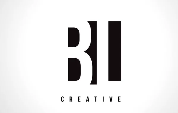 BL B L White Letter Logo Design com Black Square . — Vetor de Stock