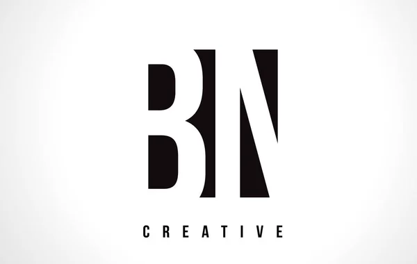 BN B N Blanco Letra Logo Diseño con Negro Cuadrado . — Vector de stock