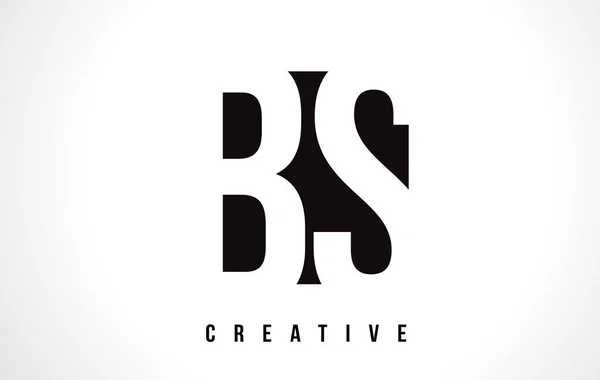 黒正方形で Bs B S ホワイト文字ロゴ デザイン. — ストックベクタ