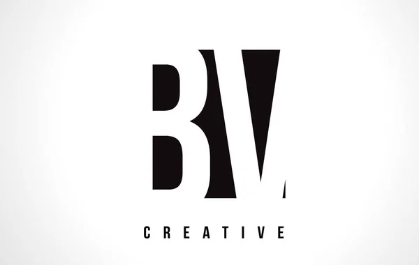 BV B V fehér levél Logo Design fekete négyzet. — Stock Vector