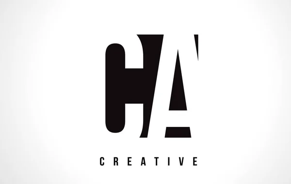 CA C A White Letter Logo Design com Black Square . — Vetor de Stock