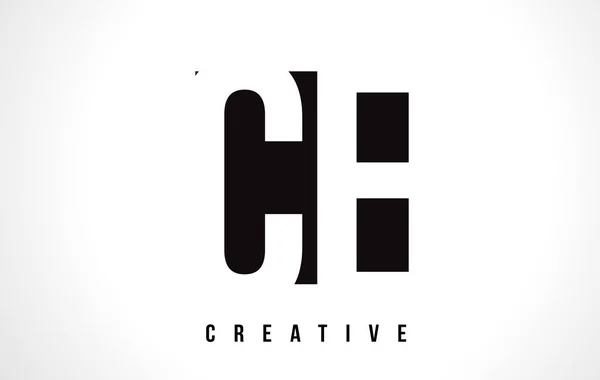 CE C E White Letter Logo Design com Black Square . — Vetor de Stock