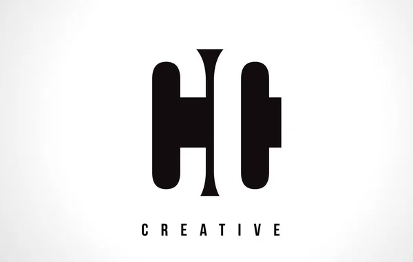 CC C C White Letter Logo Design con quadrato nero . — Vettoriale Stock