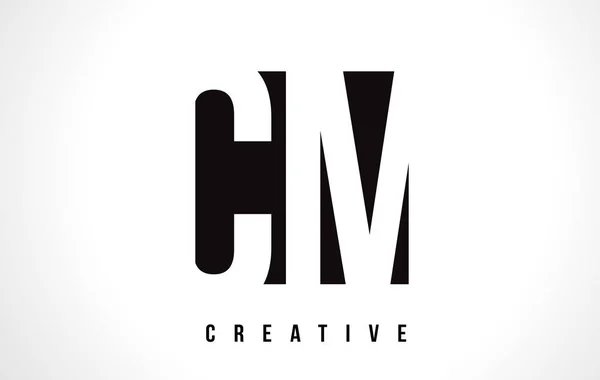 Cm C M biały list Logo Design z czarny kwadrat. — Wektor stockowy