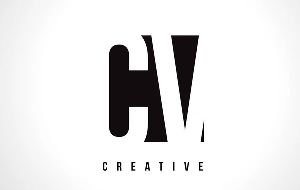 CV C V fehér levél Logo Design fekete négyzet. — Stock Vector