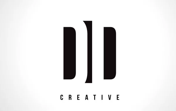 DD D D White Letter Logo Design avec carré noir . — Image vectorielle