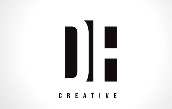 DE D E DF D F Lettera Bianca Logo Design con Quadrato Nero. Lettera — Vettoriale Stock