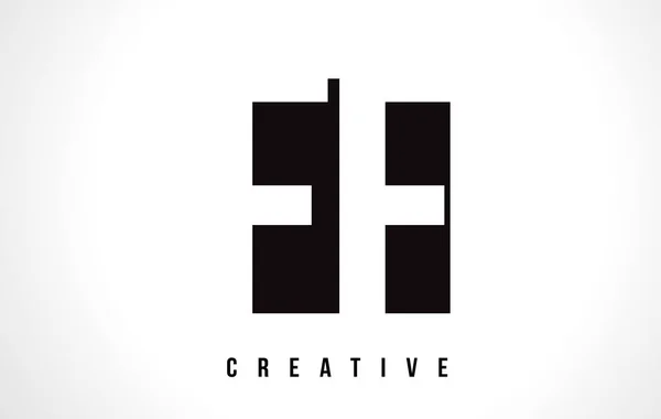 FF F F letra branca Logo Design com Black Square . — Vetor de Stock