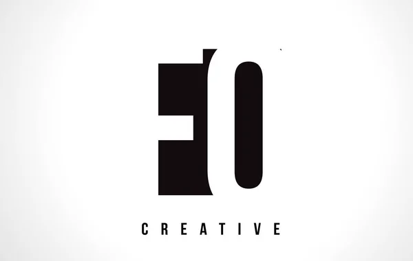 FO F O White Letter Logo Design with Black Square. — Stock Vector
