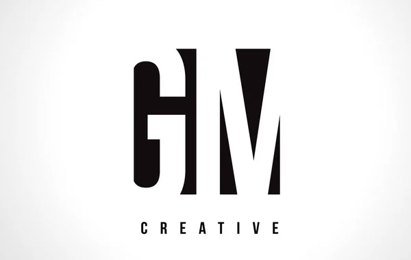 Diseño de logotipo de letra blanca GM G M con cuadrado negro . — Vector de stock