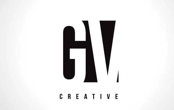 GV G V fehér levél Logo Design fekete négyzet. — Stock Vector