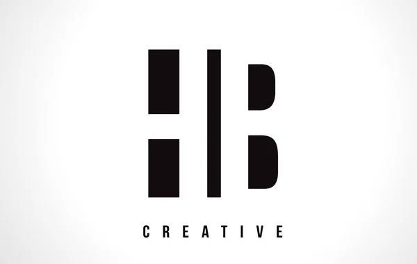 HB H B White Letter Logo Design with Black Square. — Stock Vector