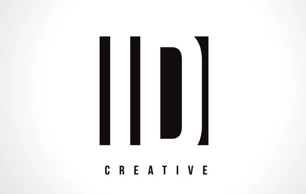 ID I D Letra blanca Diseño de Logo con Cuadrado Negro . — Vector de stock
