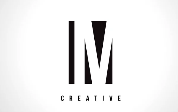 IM I M White Letter Logo Design avec carré noir . — Image vectorielle