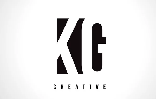 KG K G White Letter Logo Design with Black Square. — Stock Vector