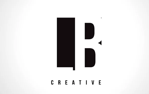 LB L B White Letter Logo Design avec carré noir . — Image vectorielle