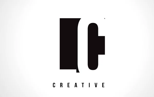 LC L C White Letter Logo Design con quadrato nero . — Vettoriale Stock