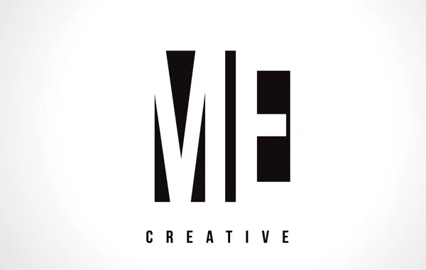 ME M E Lettera Bianca Logo Design con Quadrato Nero . — Vettoriale Stock