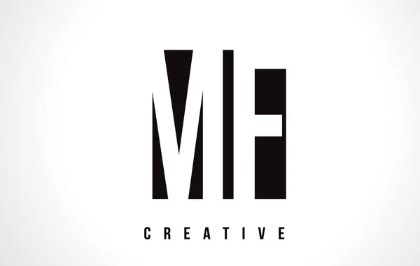 Diseño del logotipo de la letra blanca de MF M F con el cuadrado negro . — Vector de stock