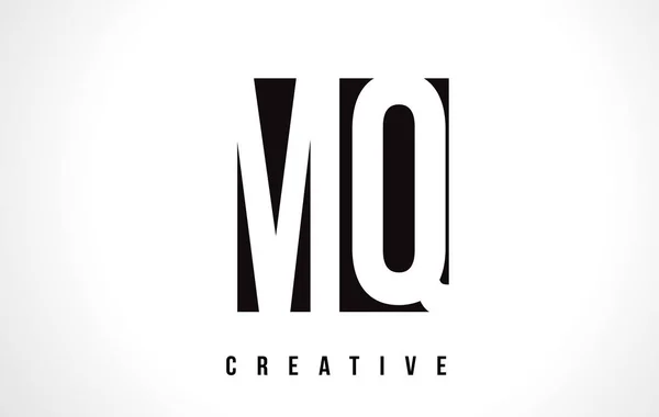 Diseño del logotipo de la letra blanca de MQ M Q con el cuadrado negro . — Vector de stock
