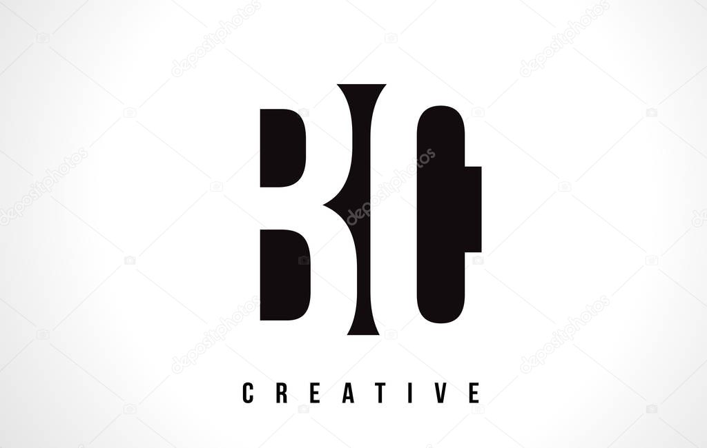 BC B C White Letter Logo Design with Black Square.